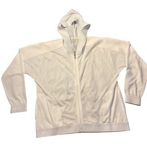 Disney Epcot 2021 White Mesh Athleisure zip Up Hoodie Jacket Women's Size S